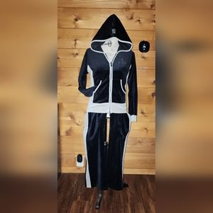 BCBG black velour tracksuit